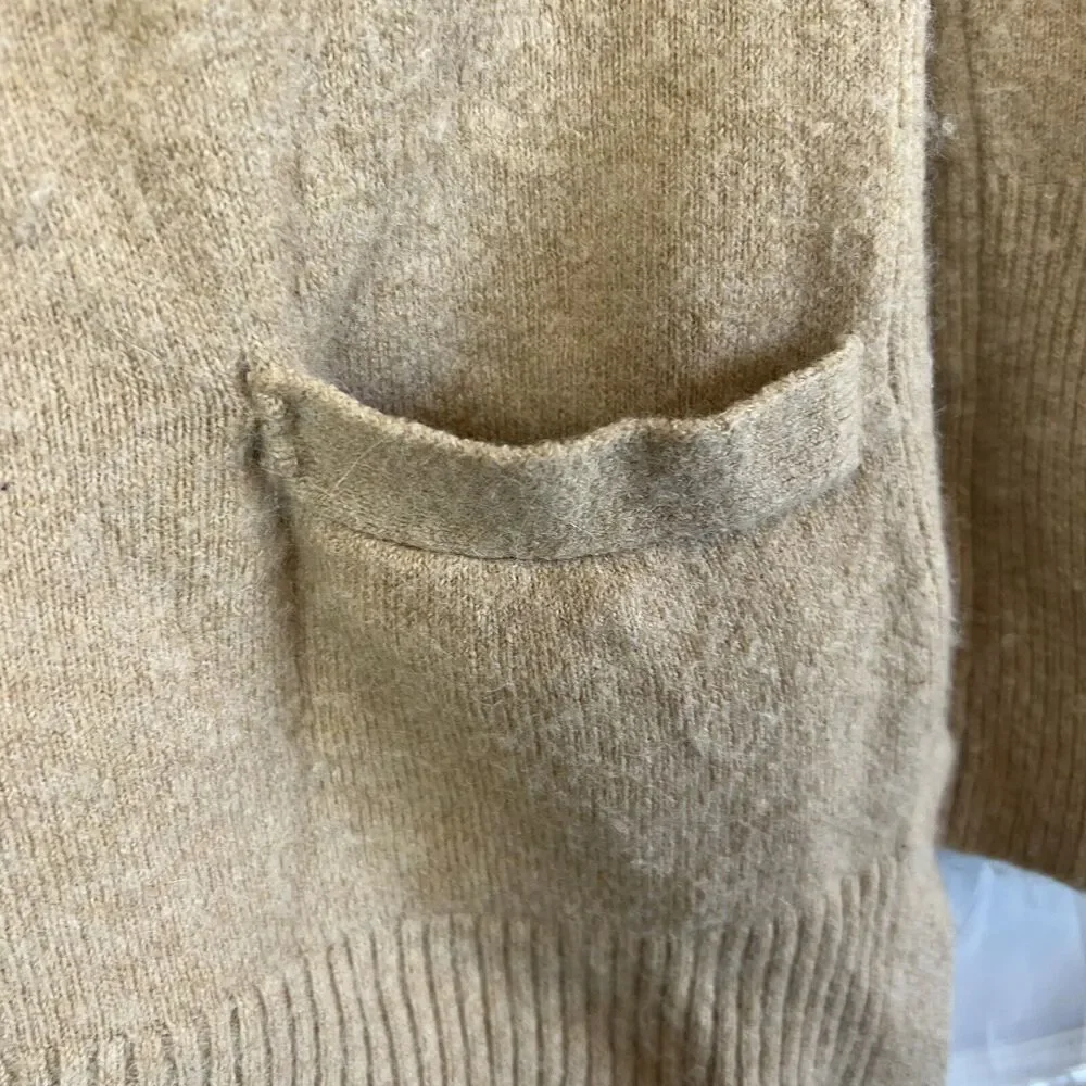 J Crew merino wool alpaca blend v neck pocket sweater XS oversized relaxed